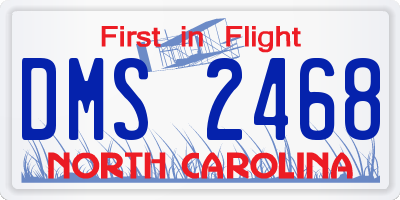 NC license plate DMS2468
