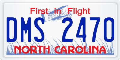 NC license plate DMS2470
