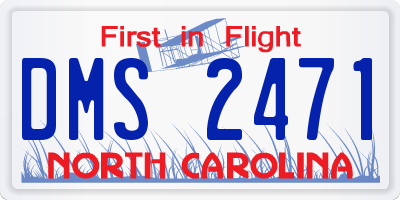 NC license plate DMS2471