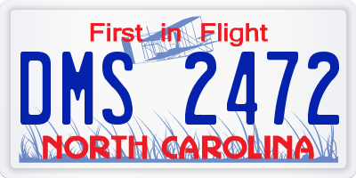 NC license plate DMS2472