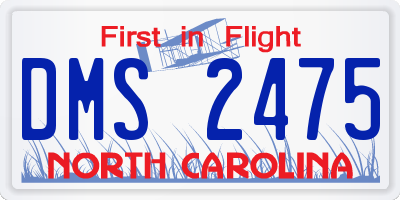 NC license plate DMS2475