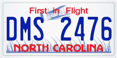 NC license plate DMS2476