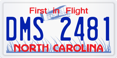 NC license plate DMS2481