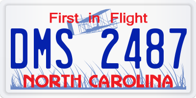 NC license plate DMS2487