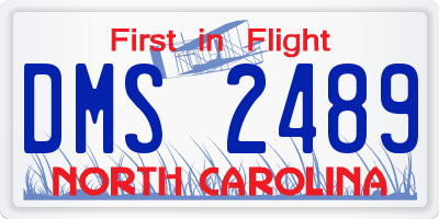 NC license plate DMS2489