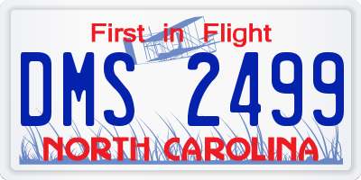 NC license plate DMS2499