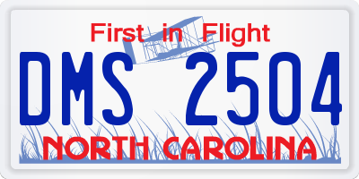 NC license plate DMS2504