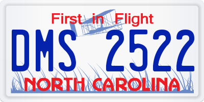 NC license plate DMS2522