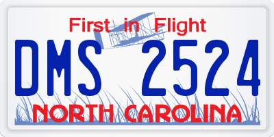 NC license plate DMS2524