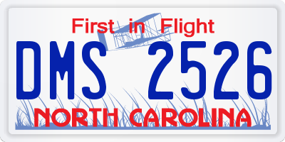 NC license plate DMS2526