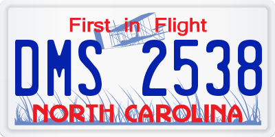 NC license plate DMS2538