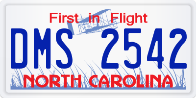NC license plate DMS2542
