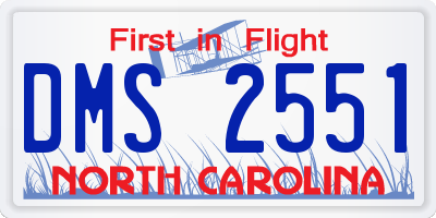 NC license plate DMS2551