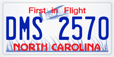 NC license plate DMS2570