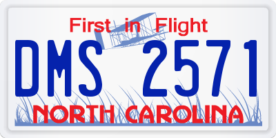 NC license plate DMS2571