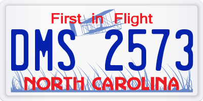 NC license plate DMS2573