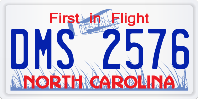 NC license plate DMS2576