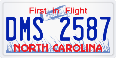 NC license plate DMS2587