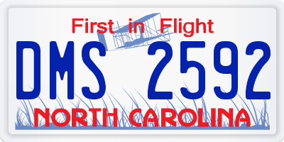 NC license plate DMS2592