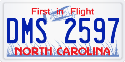 NC license plate DMS2597