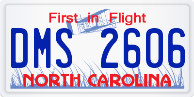 NC license plate DMS2606