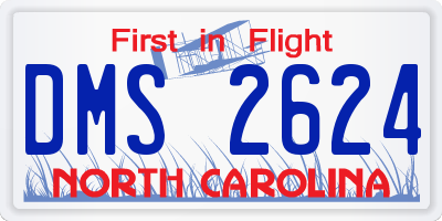NC license plate DMS2624