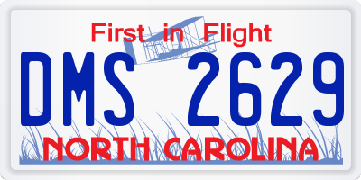 NC license plate DMS2629