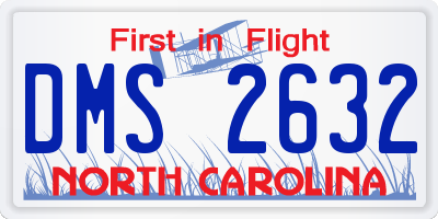 NC license plate DMS2632