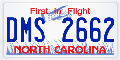 NC license plate DMS2662