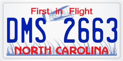 NC license plate DMS2663