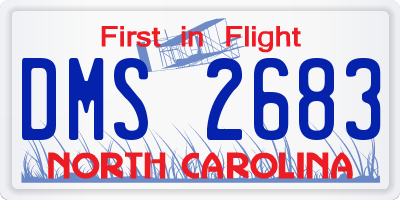NC license plate DMS2683