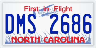 NC license plate DMS2686