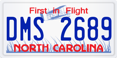 NC license plate DMS2689