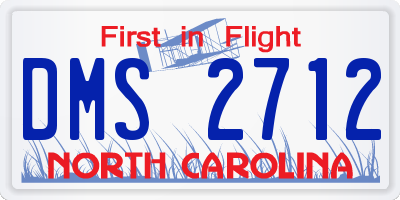 NC license plate DMS2712