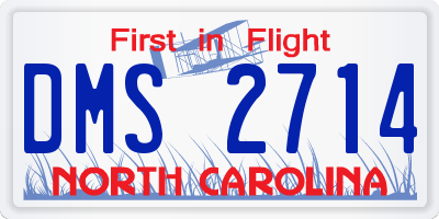 NC license plate DMS2714