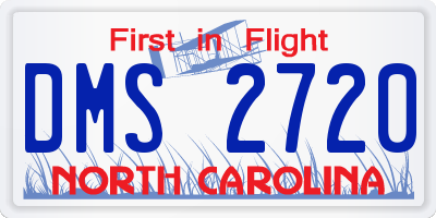 NC license plate DMS2720