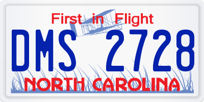 NC license plate DMS2728