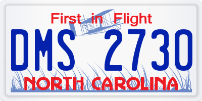 NC license plate DMS2730