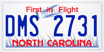 NC license plate DMS2731