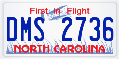 NC license plate DMS2736