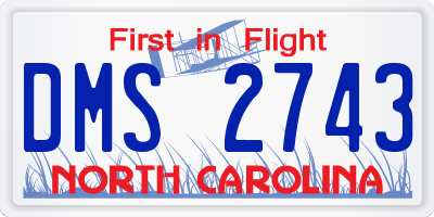 NC license plate DMS2743