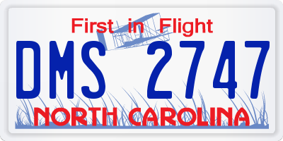 NC license plate DMS2747