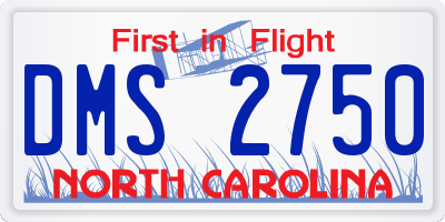 NC license plate DMS2750