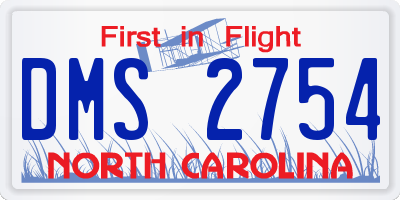 NC license plate DMS2754