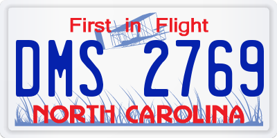 NC license plate DMS2769