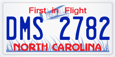NC license plate DMS2782