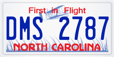 NC license plate DMS2787