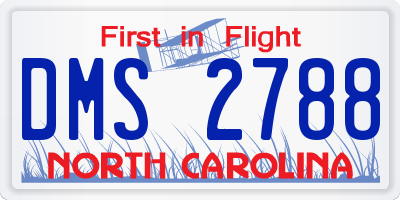 NC license plate DMS2788