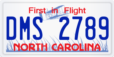 NC license plate DMS2789
