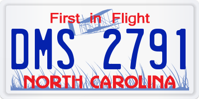 NC license plate DMS2791